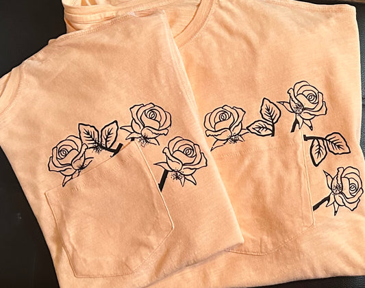 Rose In Your Pocket Short Sleeve Crop Top