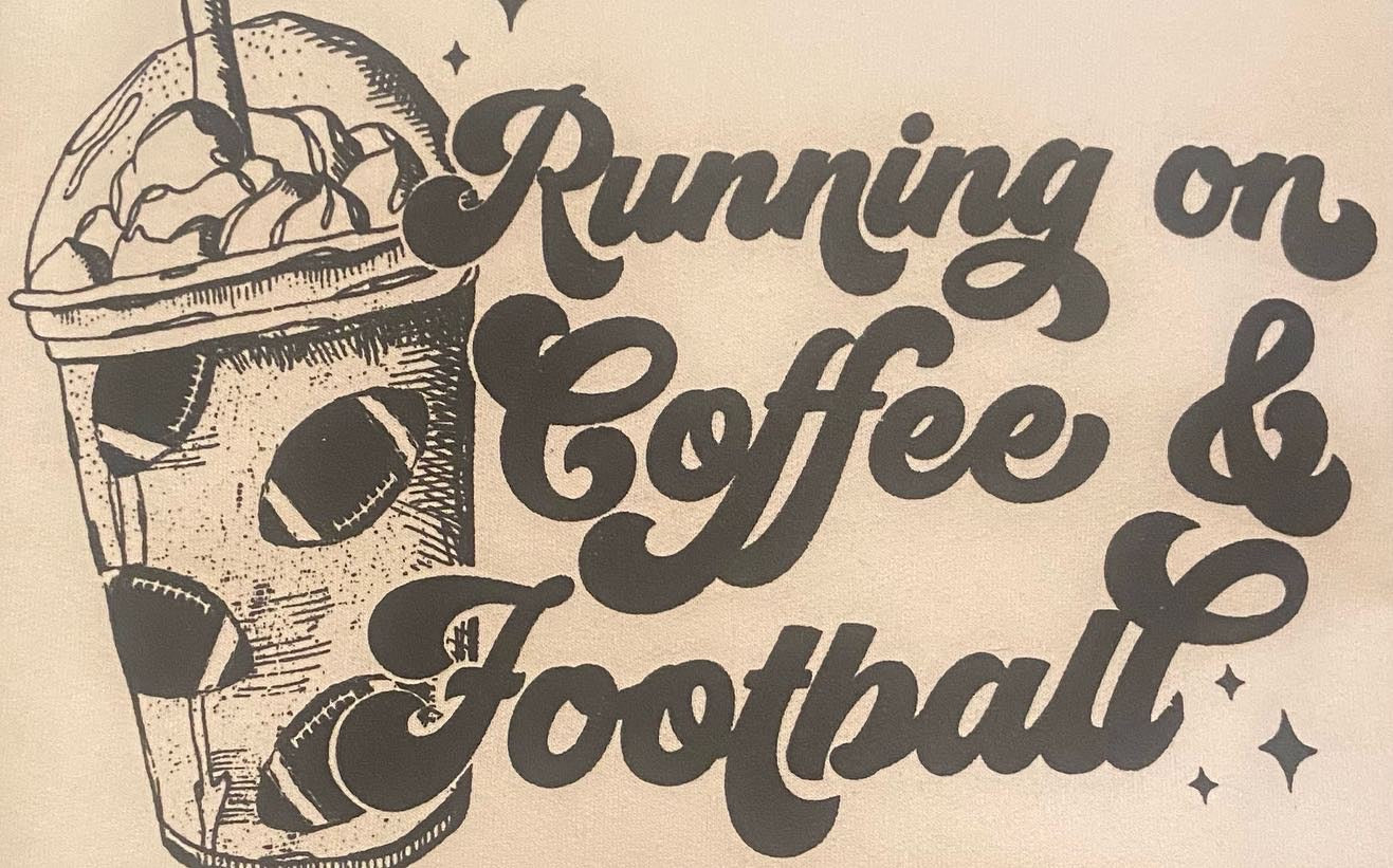 Running on Coffee and Football Crewneck Sweatshirt