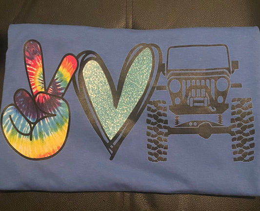 Peace π Jeep Short Sleeve T-Shirt