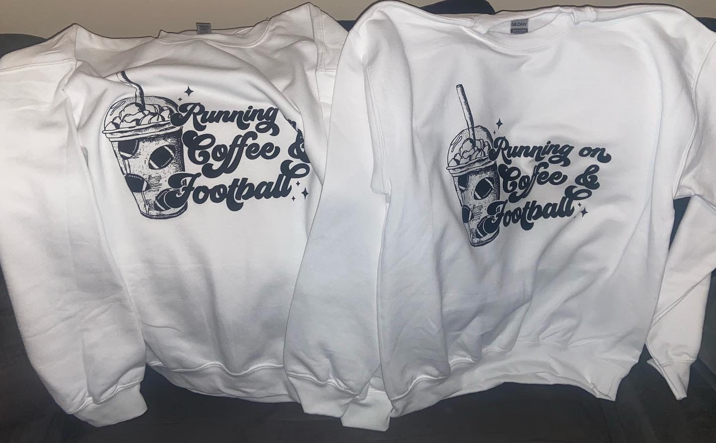 Running on Coffee and Football Crewneck Sweatshirt