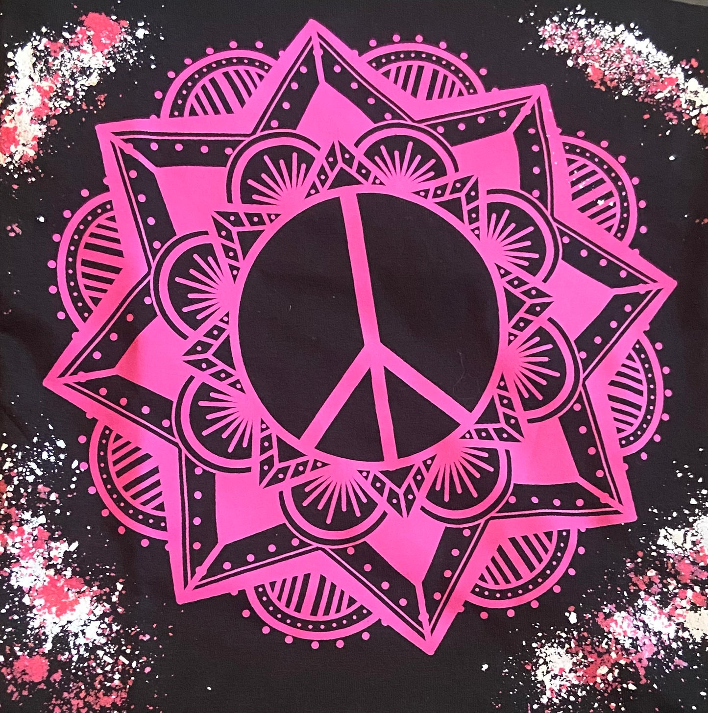 Pink Peace Sign Double Sided T-Shirt