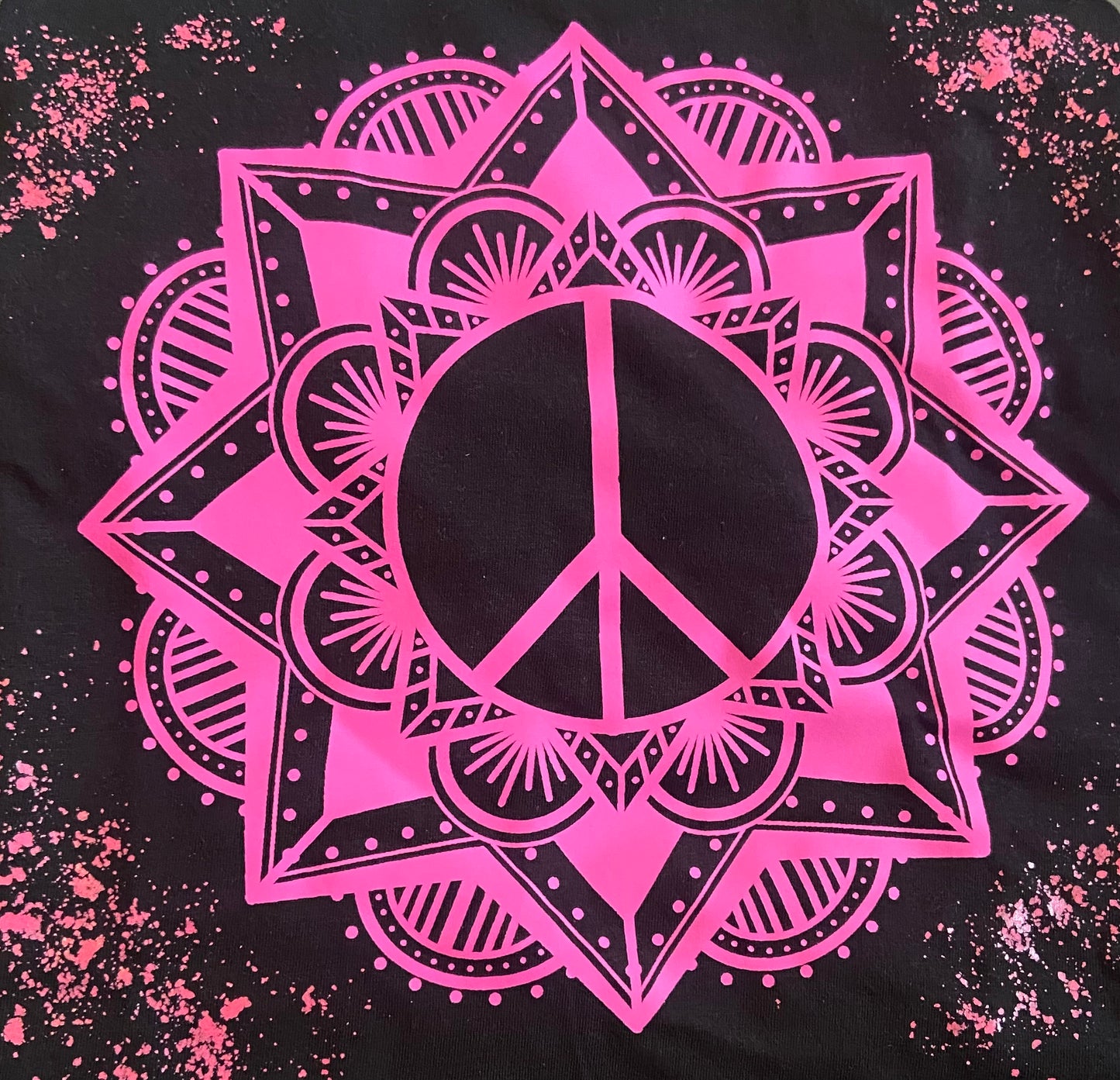 Pink Peace Sign Double Sided T-Shirt