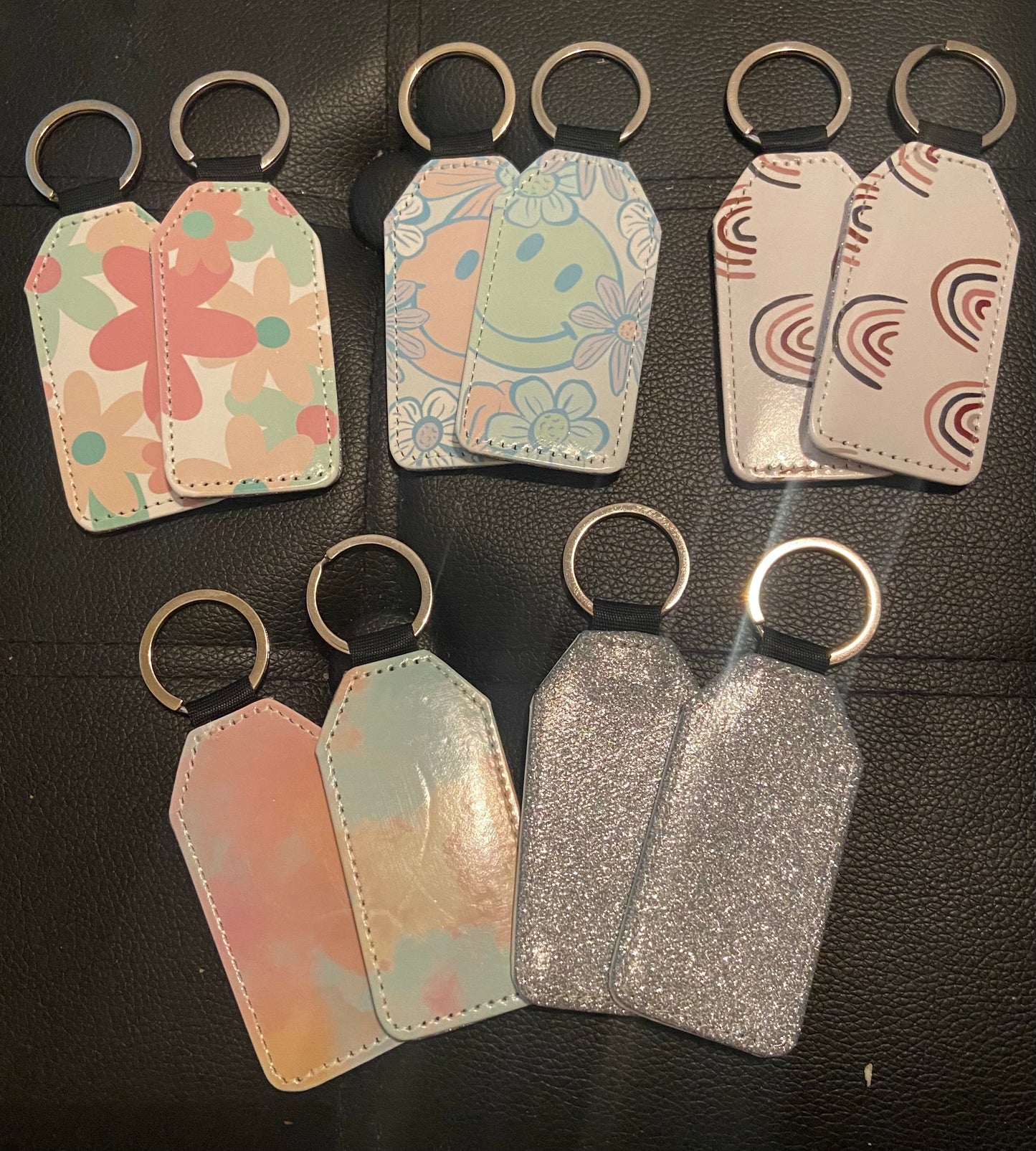 Silver Glitter Keychains