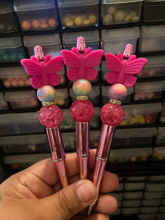 Pink Butterfly Pens