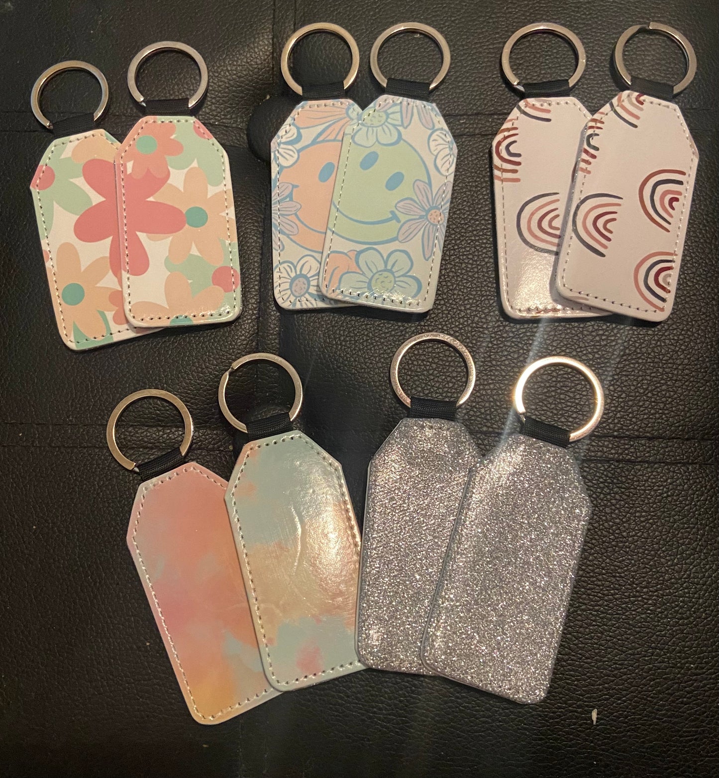 Silver Glitter Keychains